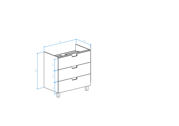 Тумба под раковину Bellezza Пегас 80 4630413140046
